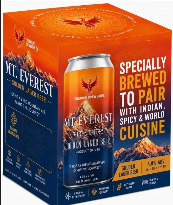 Mt. Everest Golden Lager four-pack box