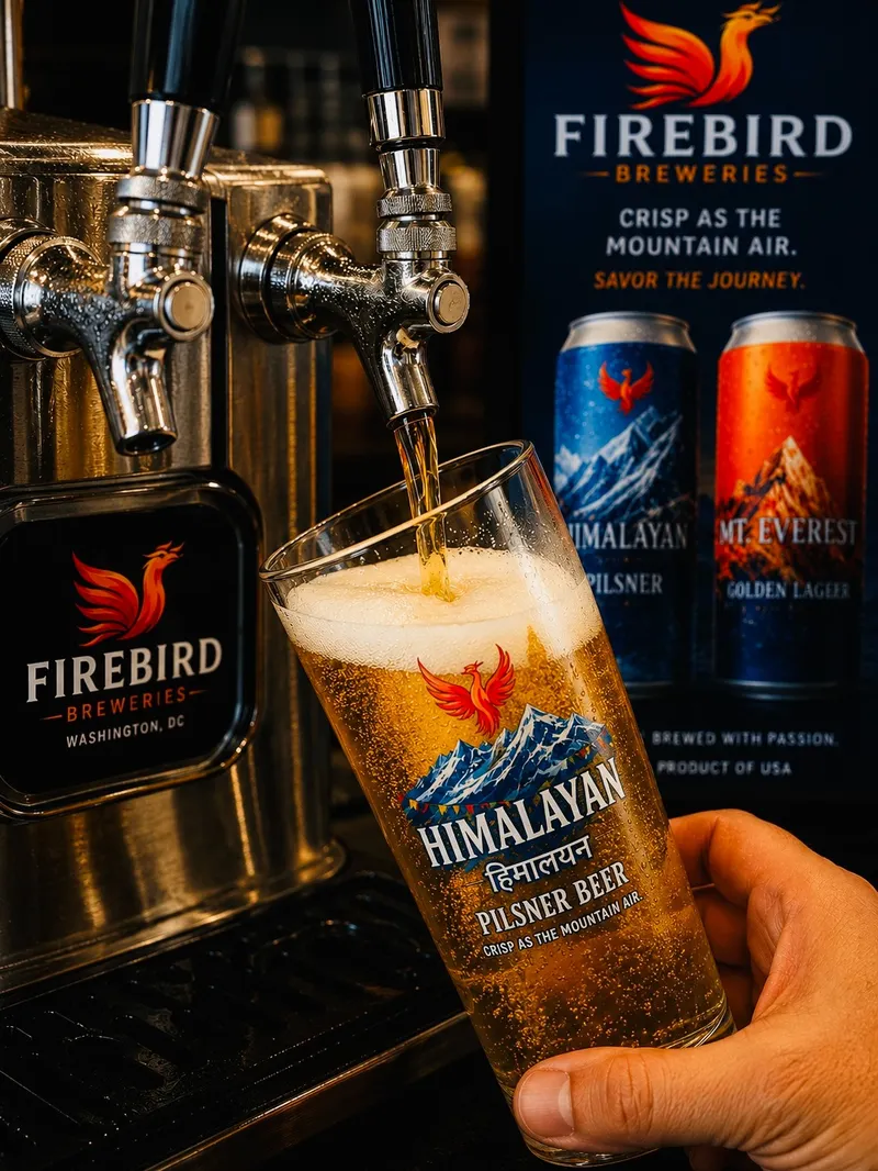 Himalayan Pilsner poured from the tap
